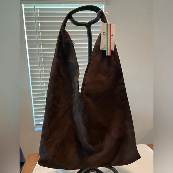 Cheval Firenze Chocolate Brown Suede Hobo - Picture 1 of 5
